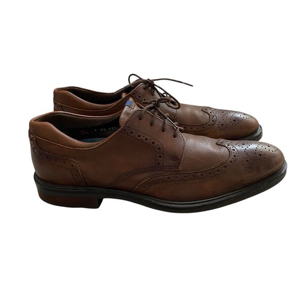 Lloyd Oxford Dress Shoes Men 10 EU 43  Brown X Motion Wingtip Lace Up Classic - Picture 1 of 11